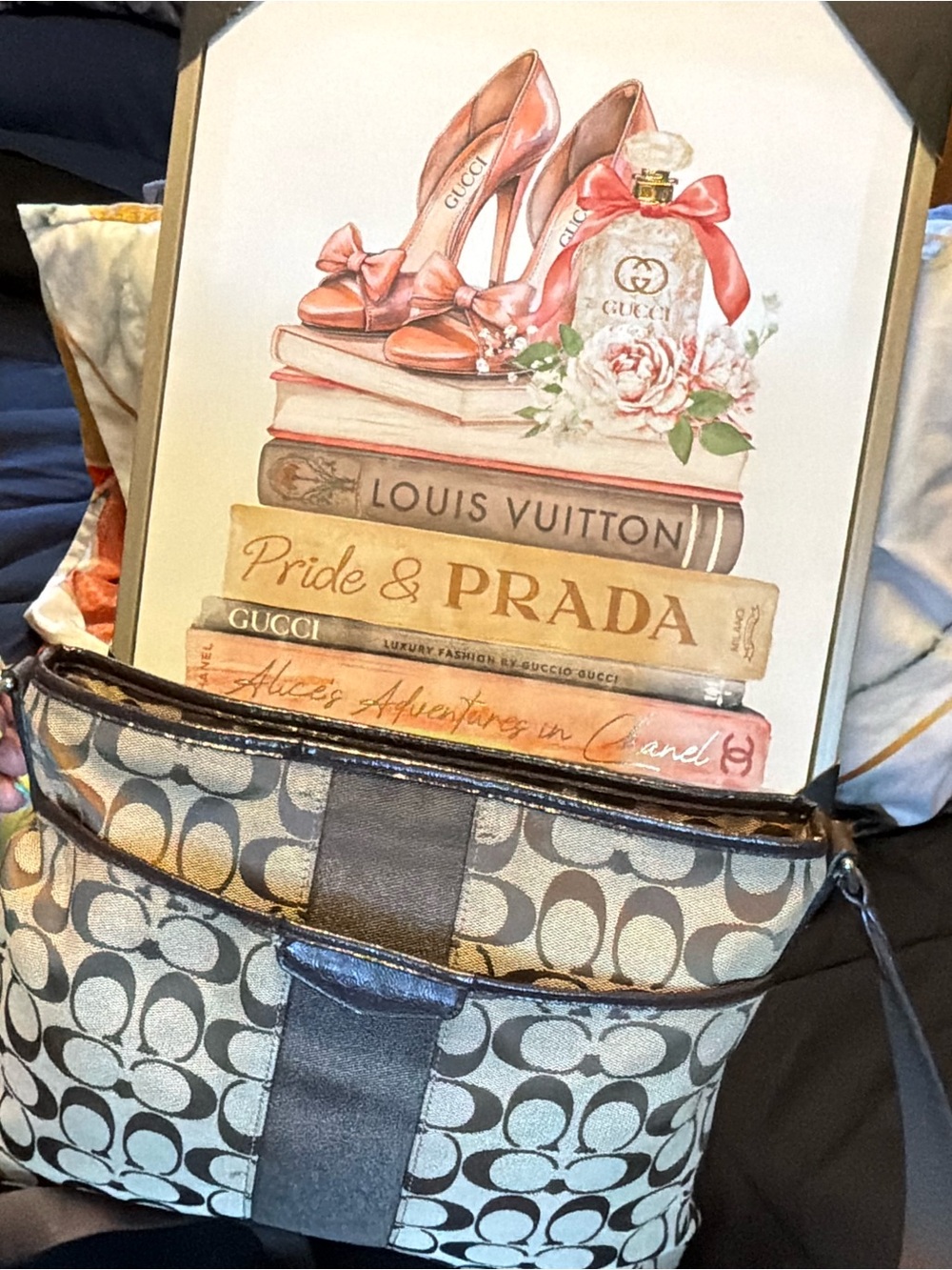 Coach Tan and Brown Signature Canvas Crossbody